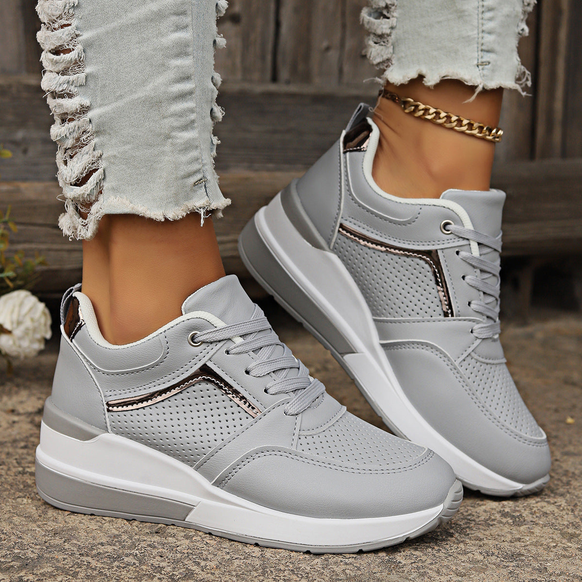 Baskets Compensées Femme – Style Sport & Casual