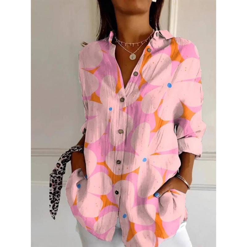 Chemise Fleurie Ă  Manches Longues