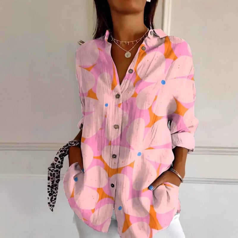 Chemise Fleurie Ă  Manches Longues