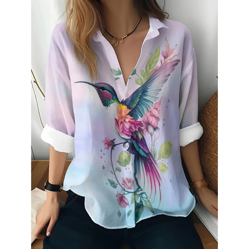 Chemise Fleurie Ă  Manches Longues