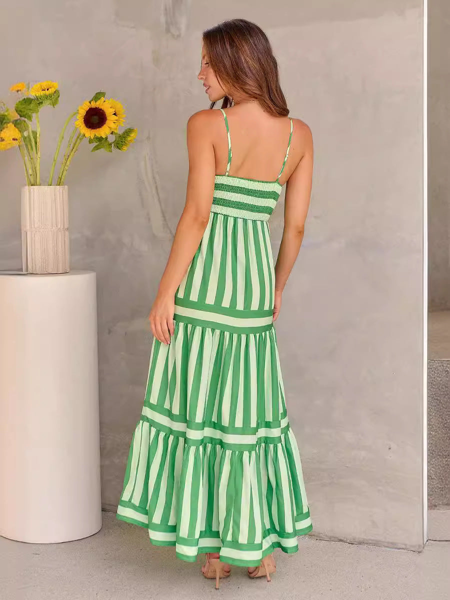 Robe Rayée Dos Nu Femme