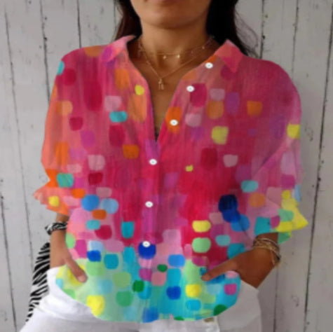 Chemise Fleurie Ă  Manches Longues