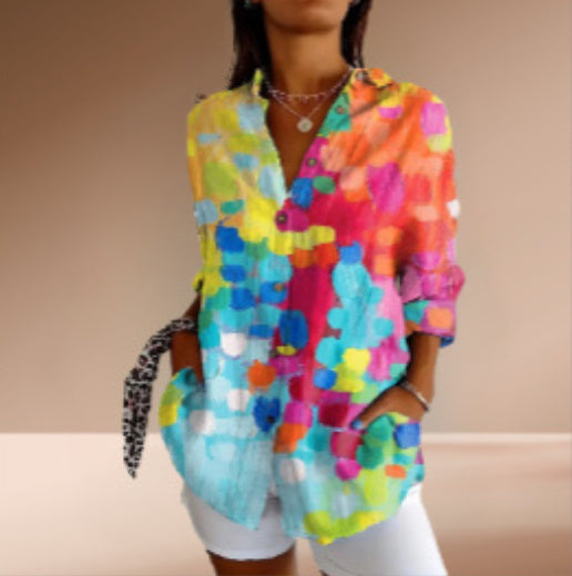 Chemise Fleurie Ă  Manches Longues