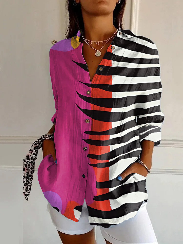 Chemise Fleurie Ă  Manches Longues