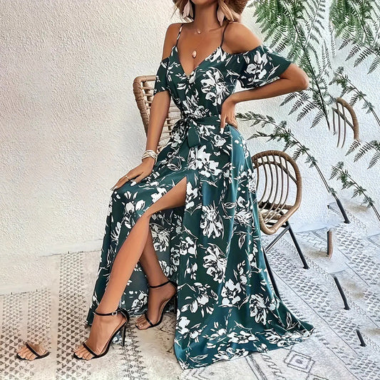 Robe Longue Fleurie Été Femme Chic et Décontractée
