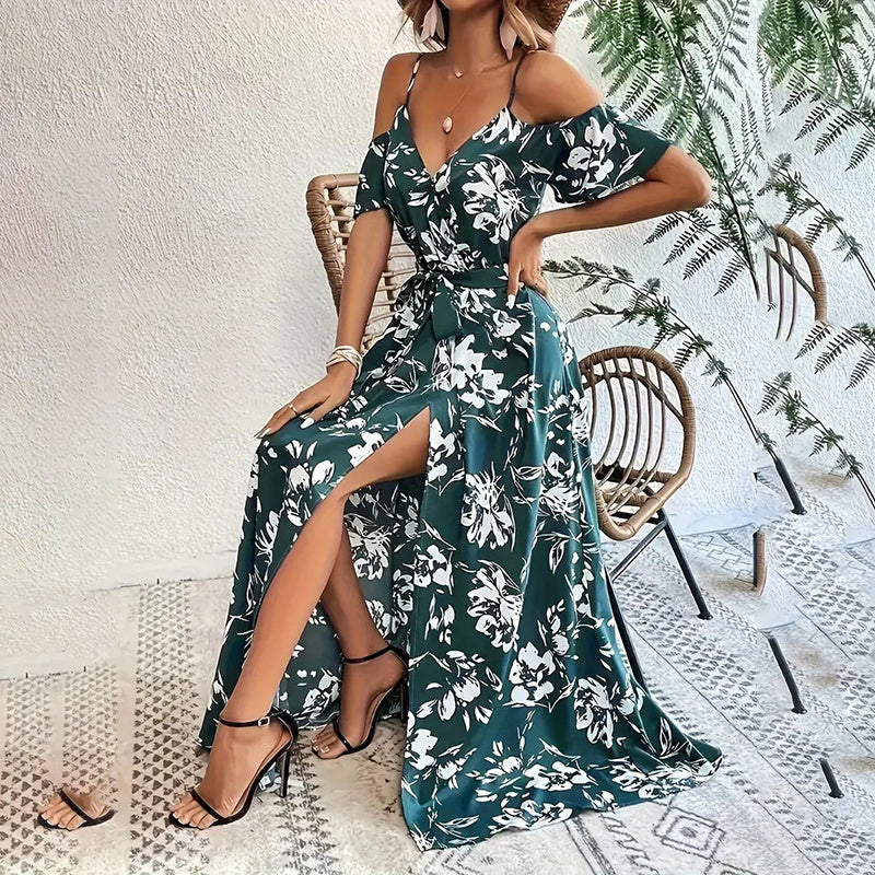 Robe Longue Fleurie Été Femme Chic et Décontractée
