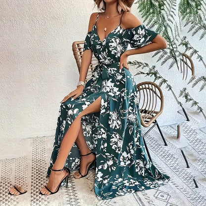 Robe Longue Fleurie Été Femme Chic et Décontractée