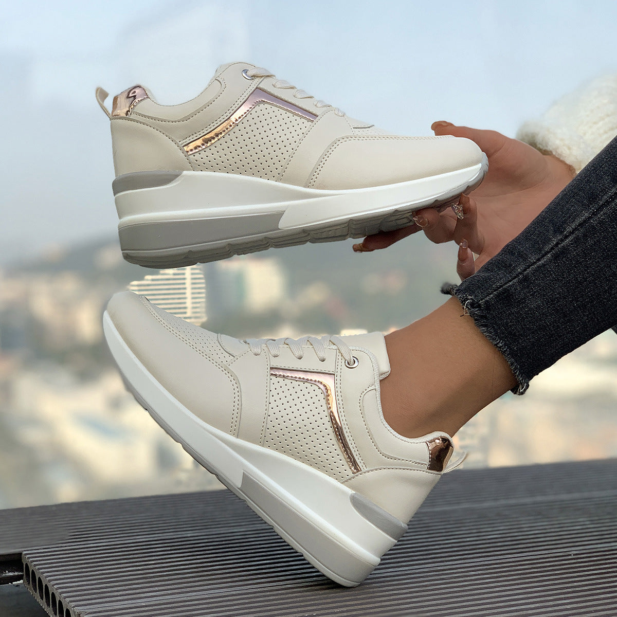 Baskets Compensées Femme – Style Sport & Casual
