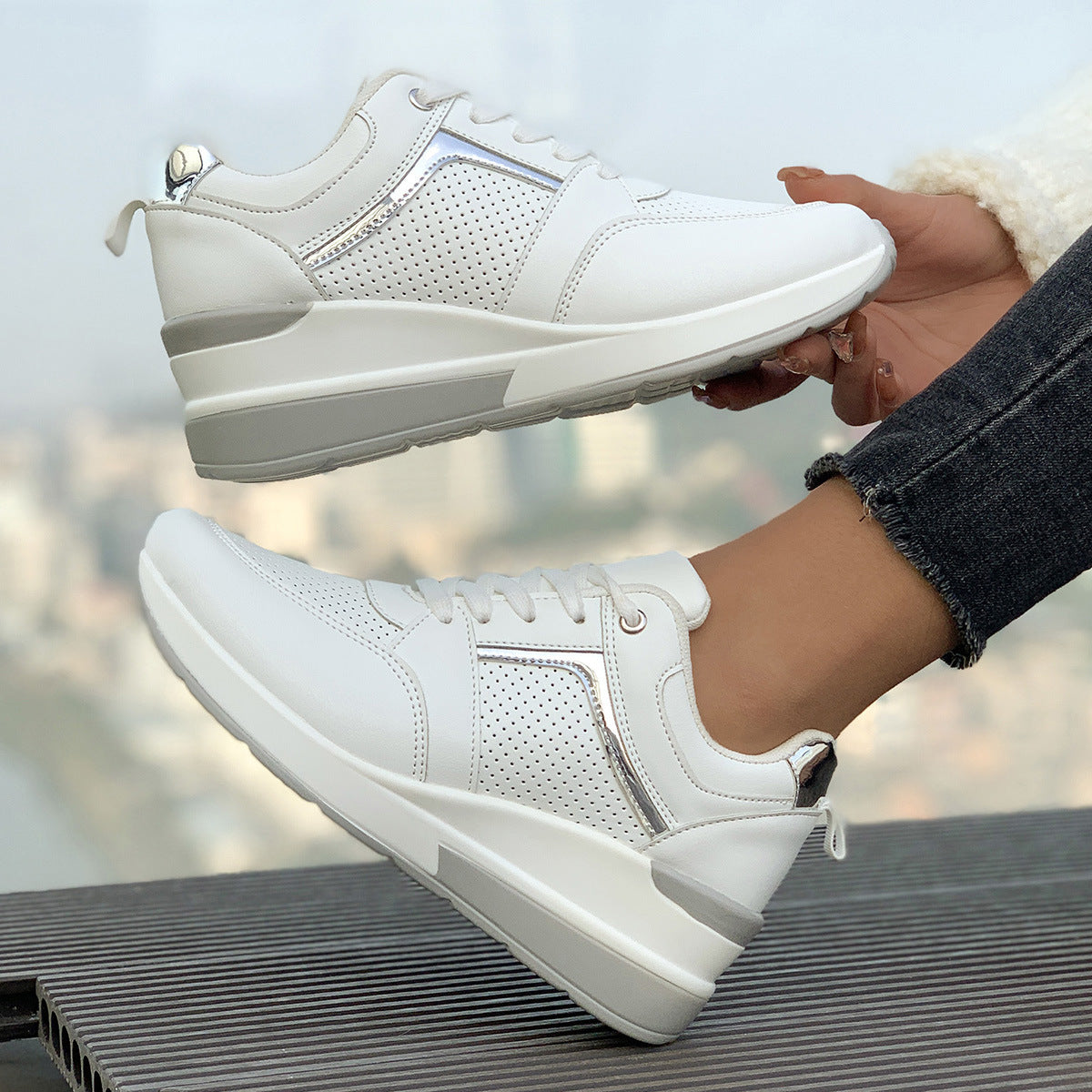 Baskets Compensées Femme – Style Sport & Casual